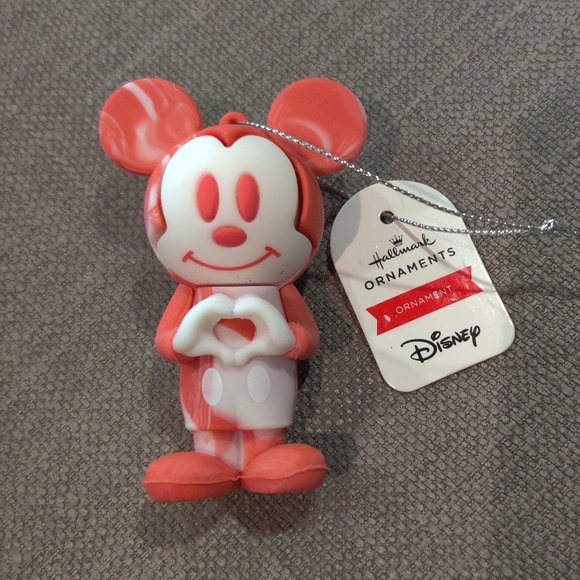 Hallmark Ornaments Disney Mickey Mouse Heart Pink - Picture 1 of 4